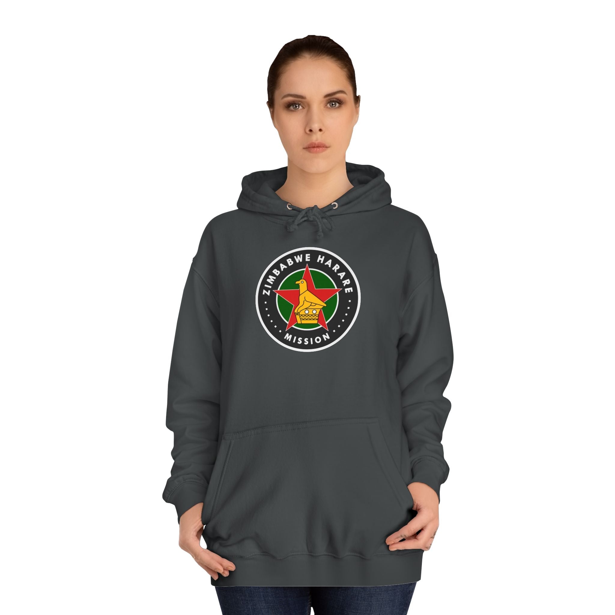 Zimbabwe Harare Mission Flag Logo (Black Border) College Hoodie - Mission Wishlist - LDS Missionary Gift Store