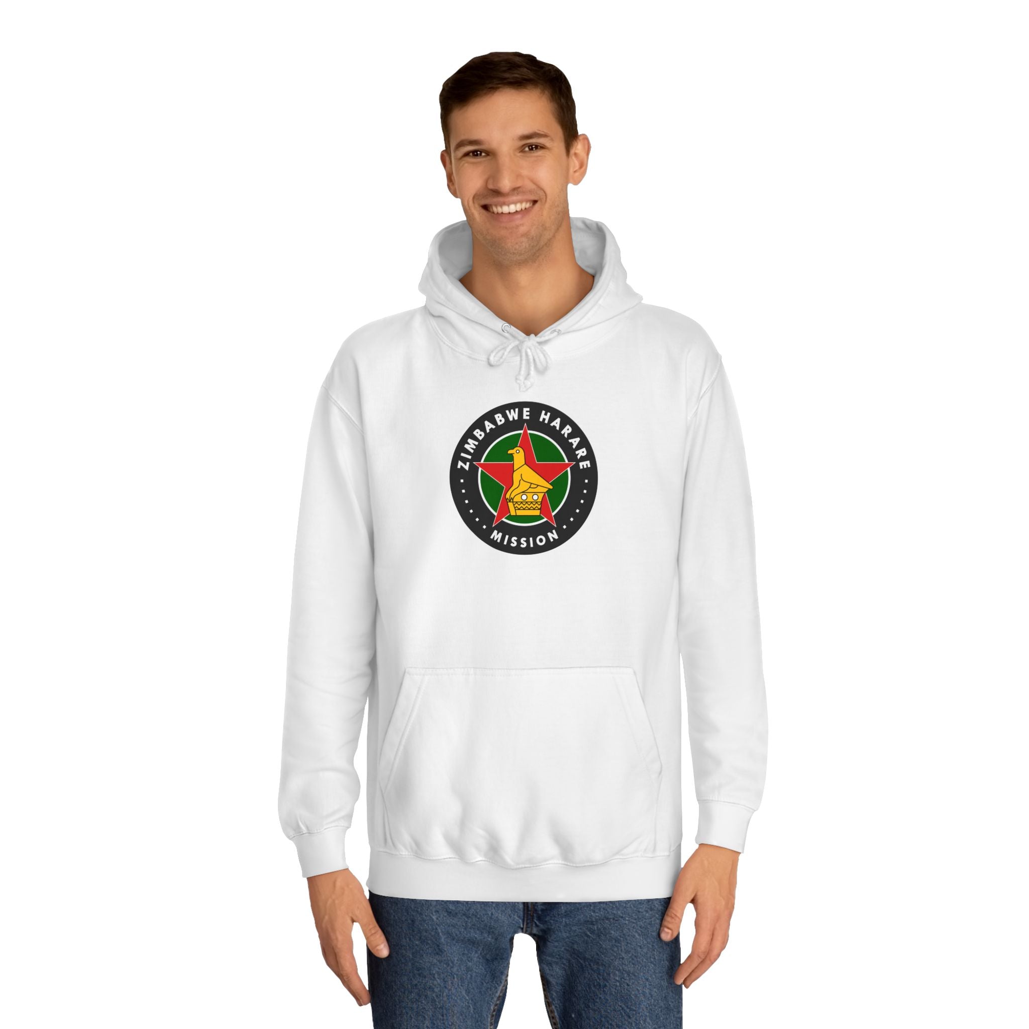 Zimbabwe Harare Mission Flag Logo (Black Border) College Hoodie - Mission Wishlist - LDS Missionary Gift Store