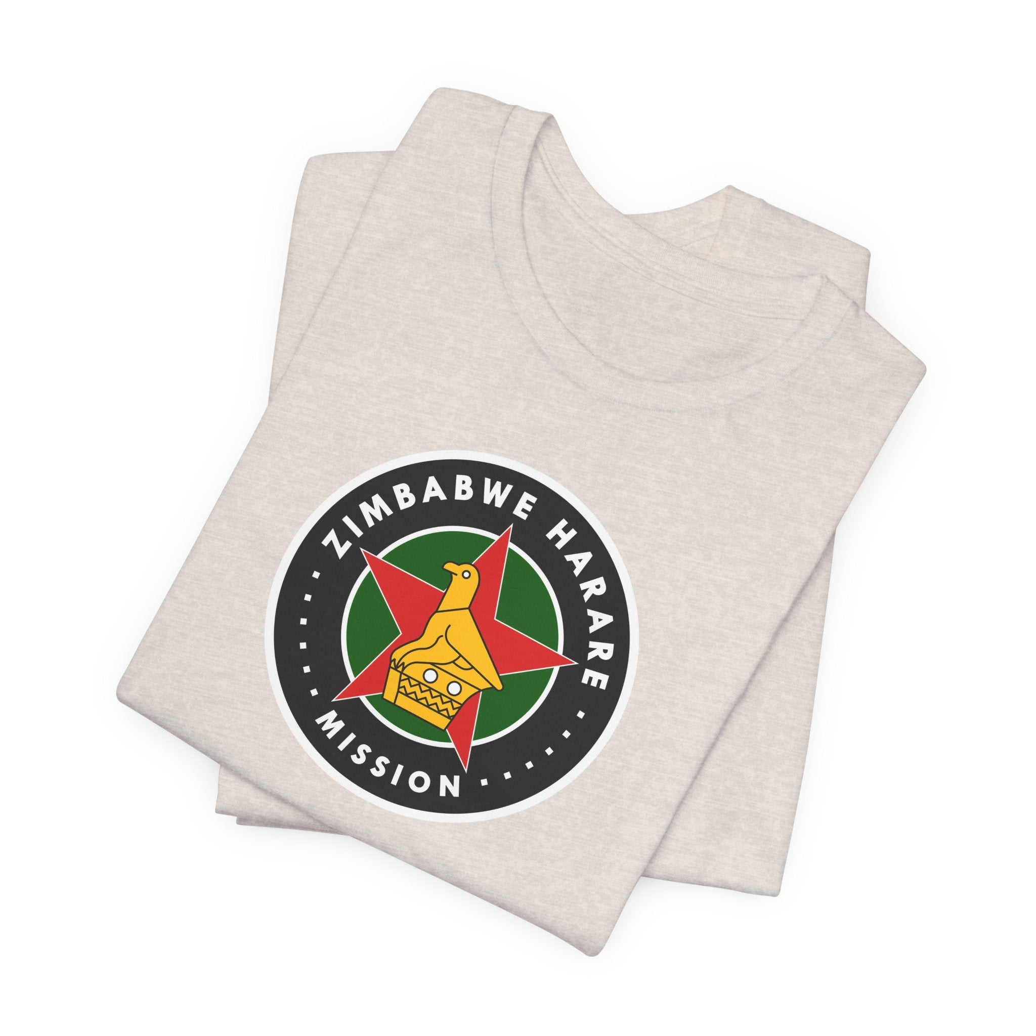 Zimbabwe Harare Mission Flag Logo (Black Border) T-shirt - Mission Wishlist - LDS Missionary Gift Store