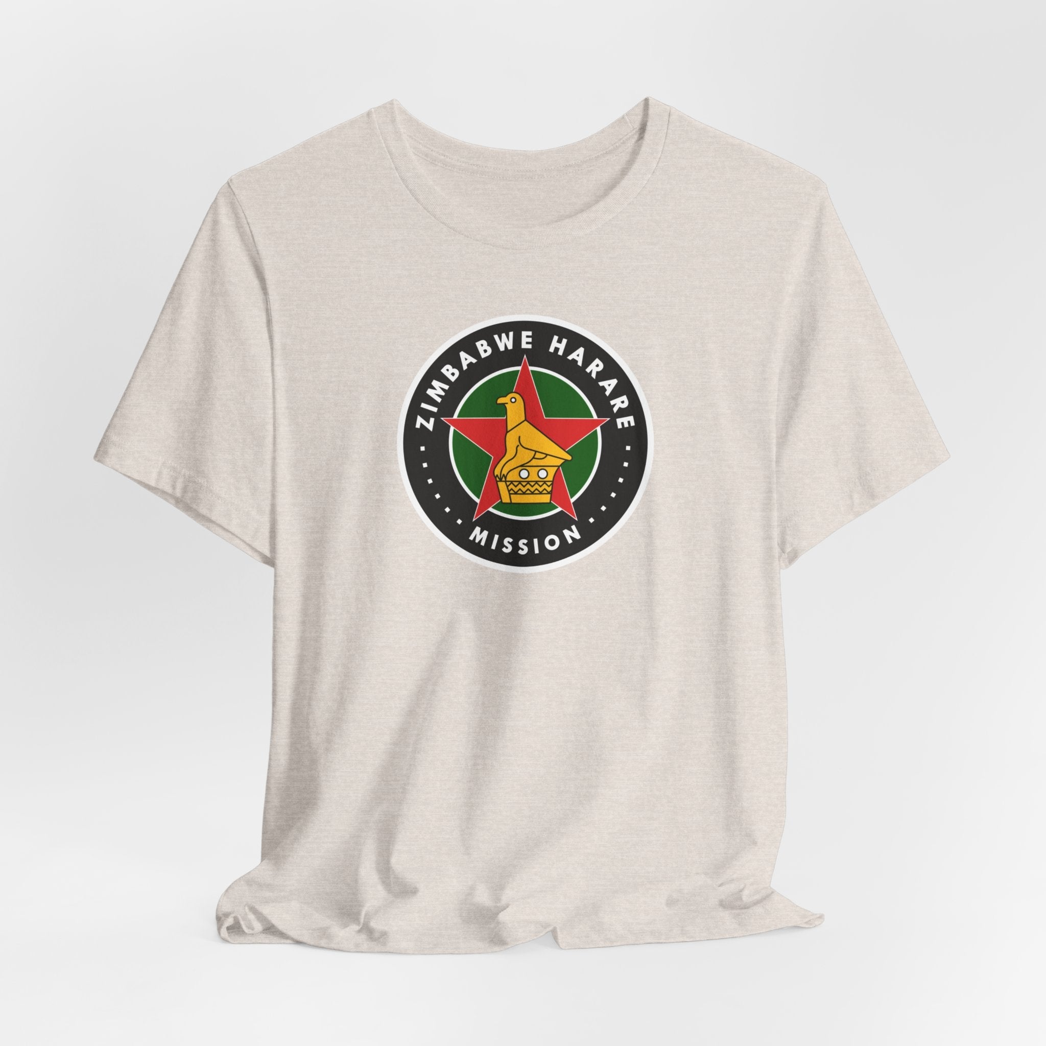 Zimbabwe Harare Mission Flag Logo (Black Border) T-shirt - Mission Wishlist - LDS Missionary Gift Store