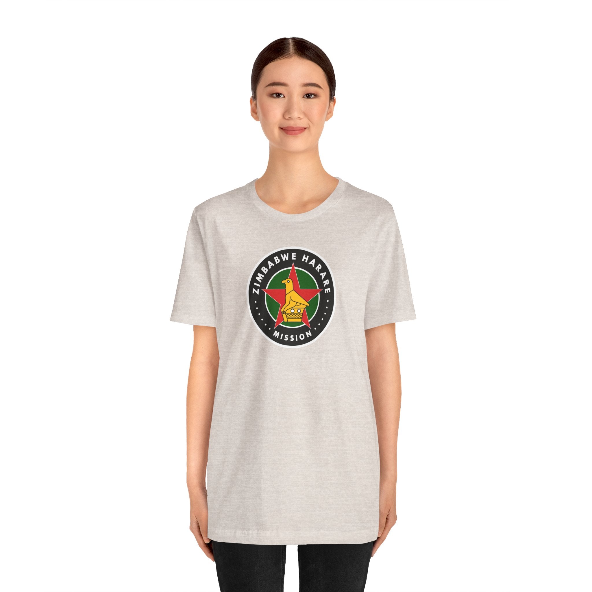 Zimbabwe Harare Mission Flag Logo (Black Border) T-shirt - Mission Wishlist - LDS Missionary Gift Store