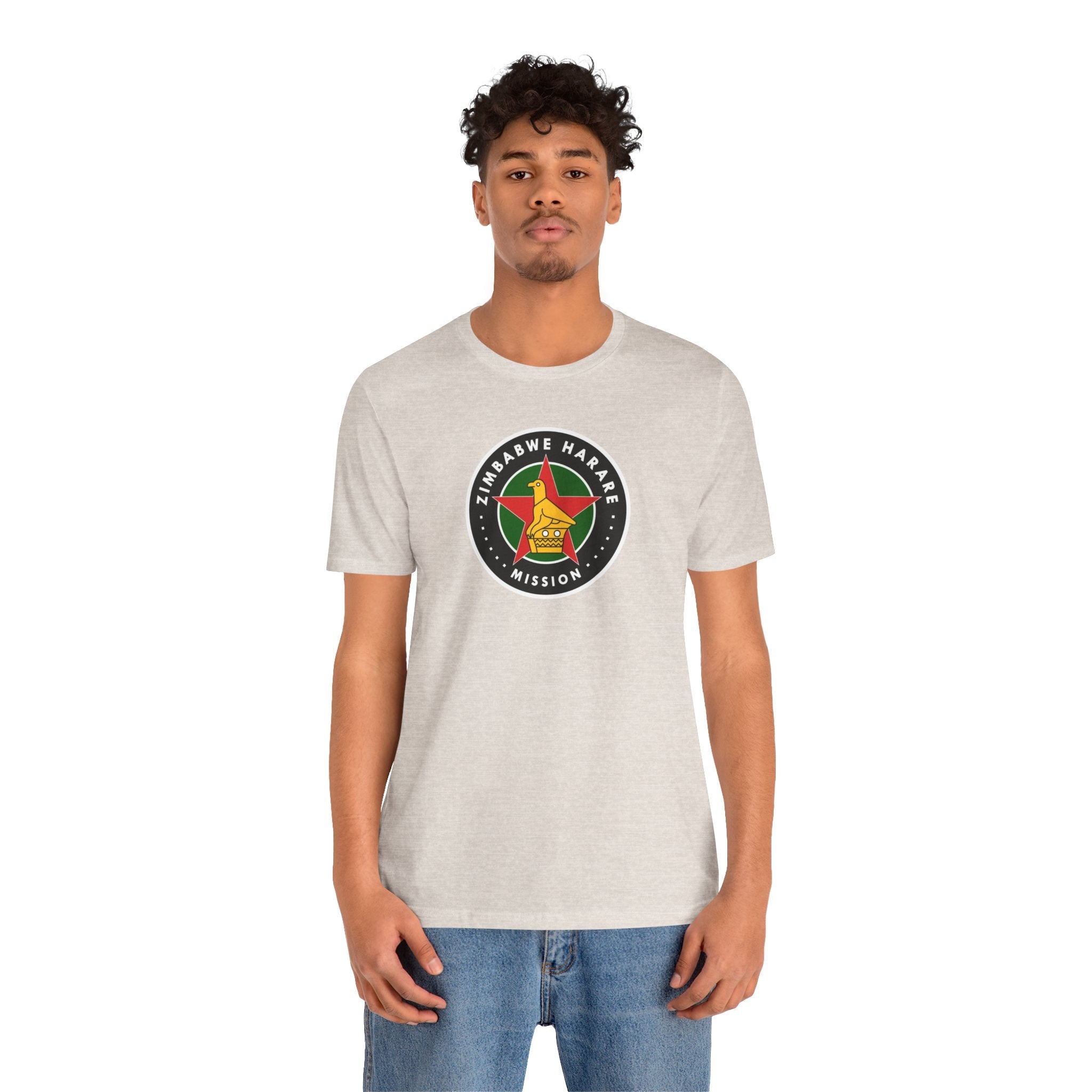 Zimbabwe Harare Mission Flag Logo (Black Border) T-shirt - Mission Wishlist - LDS Missionary Gift Store