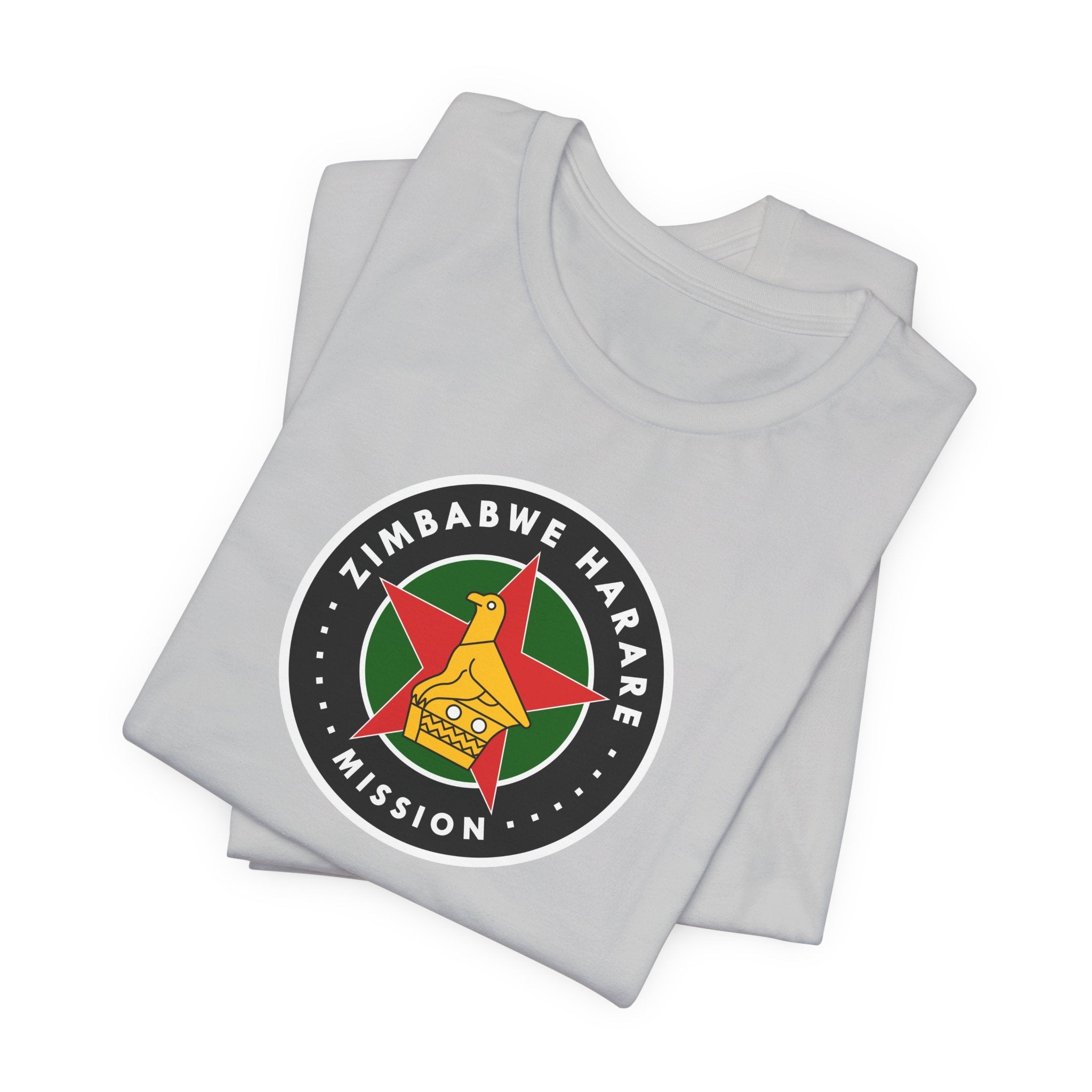 Zimbabwe Harare Mission Flag Logo (Black Border) T-shirt - Mission Wishlist - LDS Missionary Gift Store