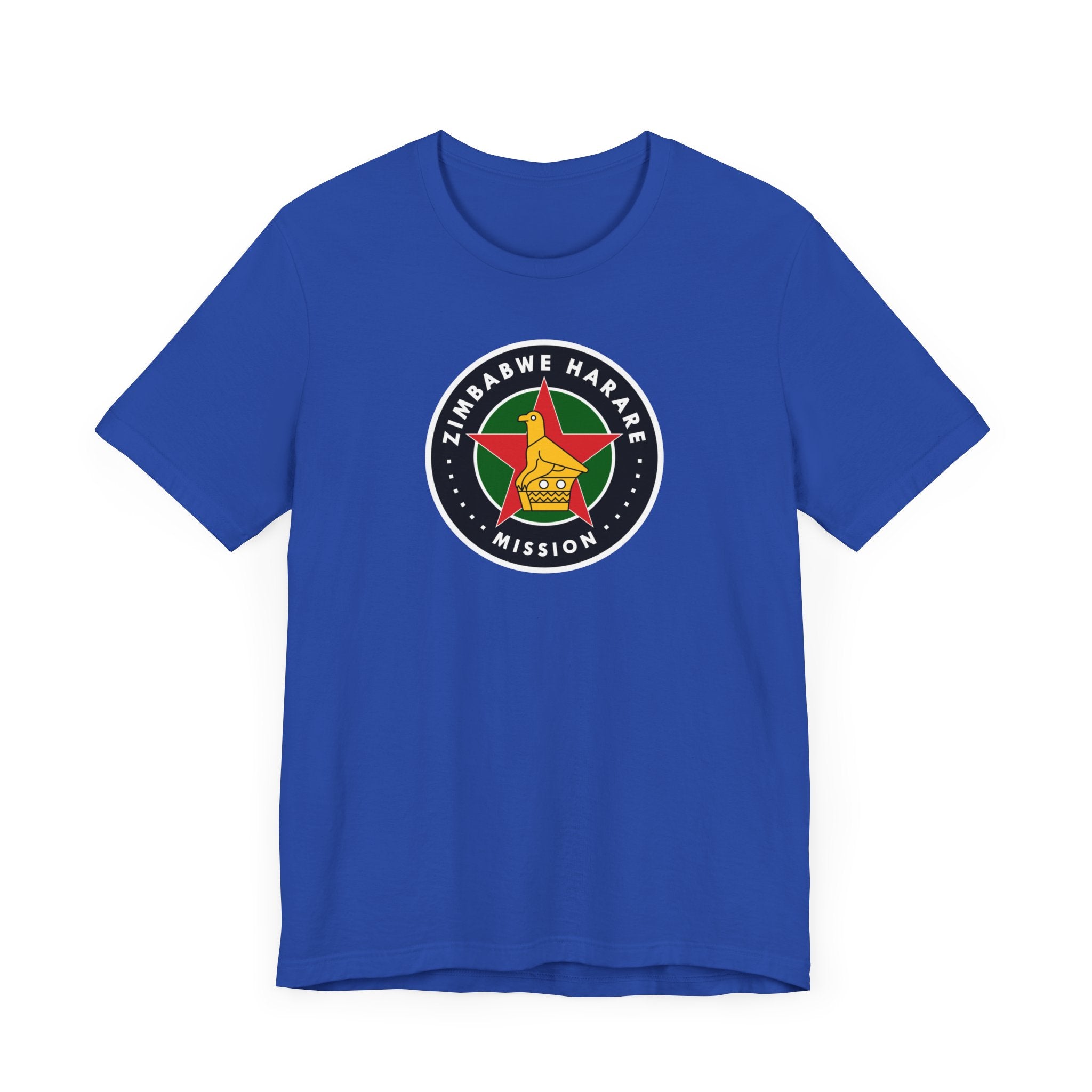 Zimbabwe Harare Mission Flag Logo (Black Border) T-shirt - Mission Wishlist - LDS Missionary Gift Store