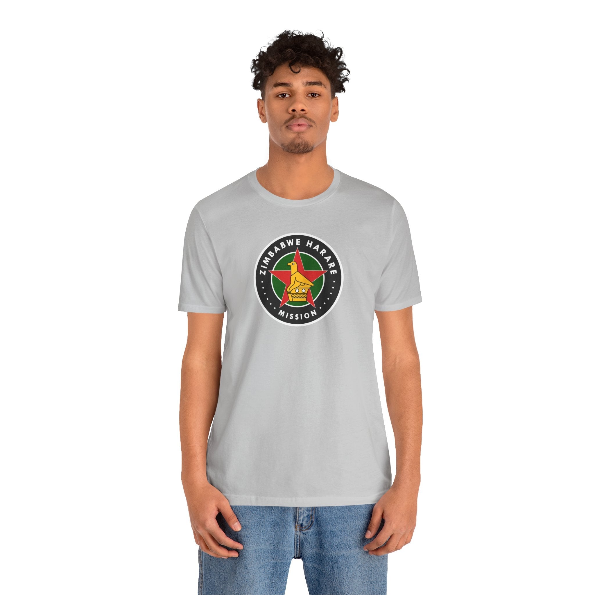 Zimbabwe Harare Mission Flag Logo (Black Border) T-shirt - Mission Wishlist - LDS Missionary Gift Store