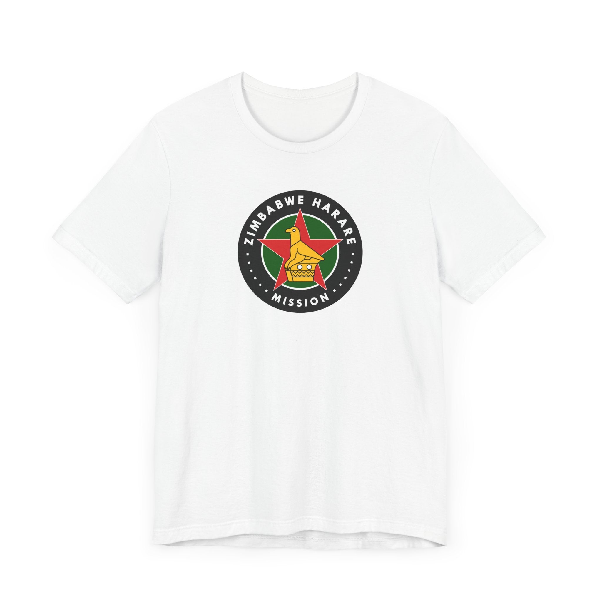Zimbabwe Harare Mission Flag Logo (Black Border) T-shirt - Mission Wishlist - LDS Missionary Gift Store
