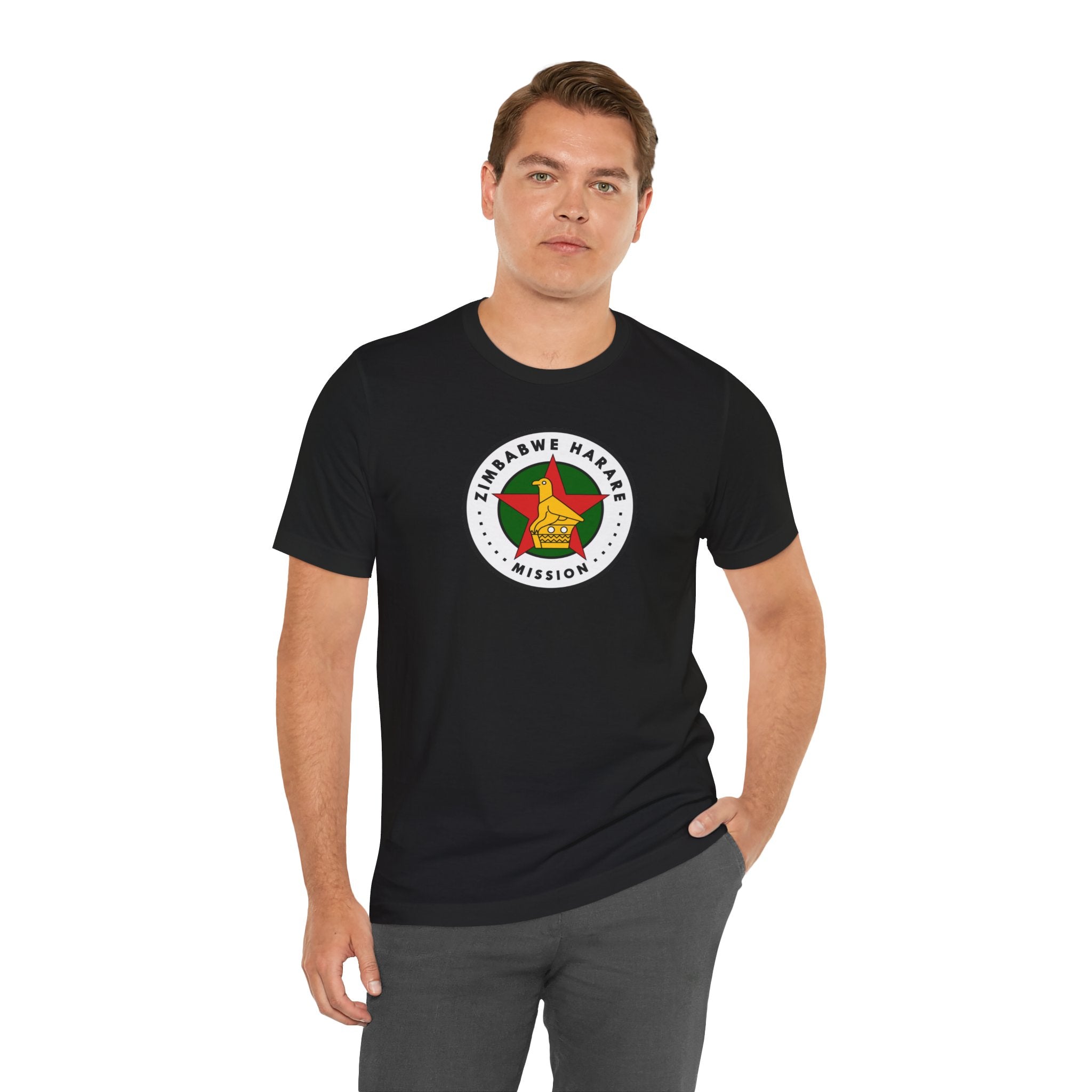 Zimbabwe Harare Mission Flag Logo (White Border) T-shirt - Mission Wishlist - LDS Missionary Gift Store