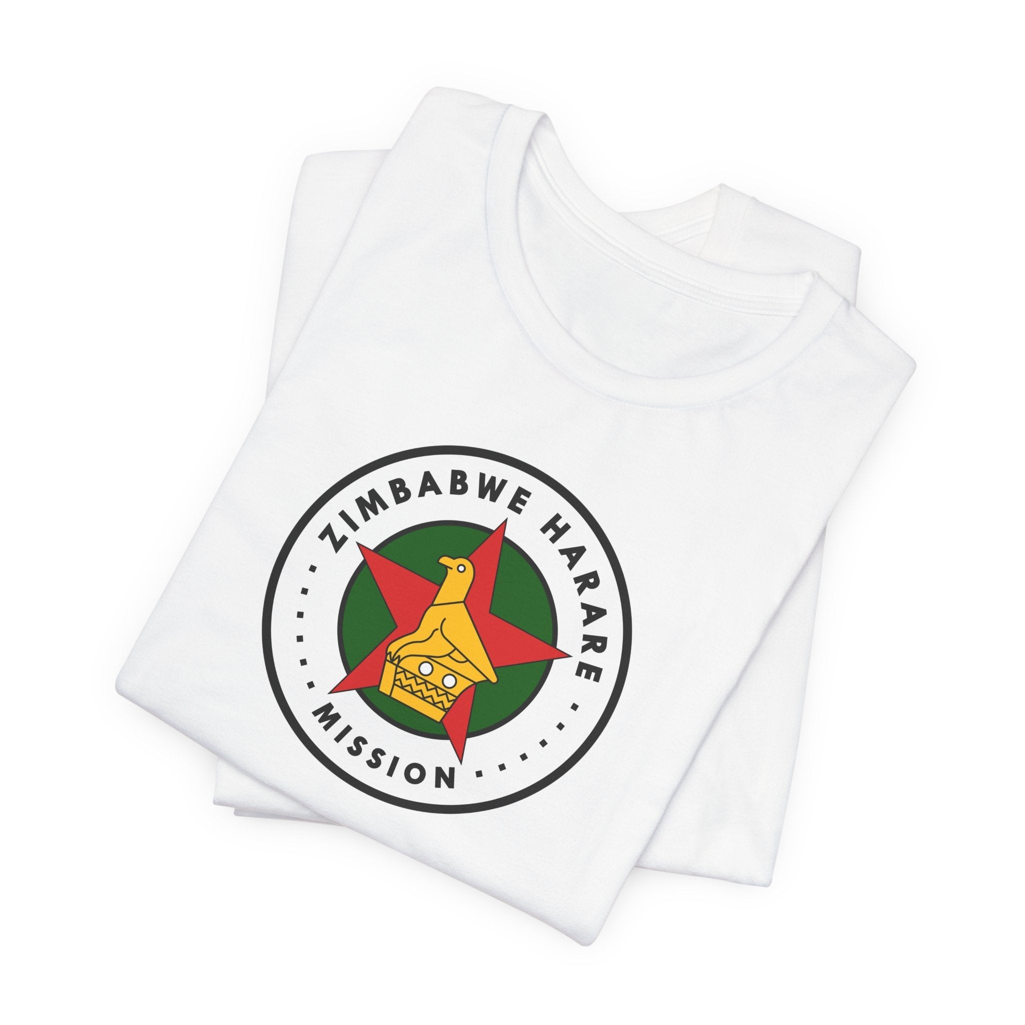 Zimbabwe Harare Mission Flag Logo (White Border) T-shirt - Mission Wishlist - LDS Missionary Gift Store
