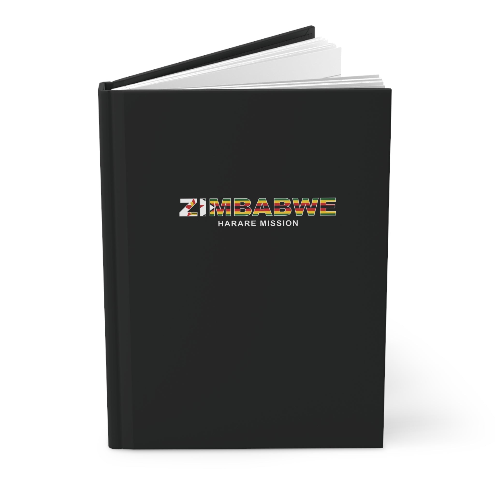 Zimbabwe Harare Mission Flag Title Black Hardcover Journal Matte - Mission Wishlist - LDS Missionary Gift Store