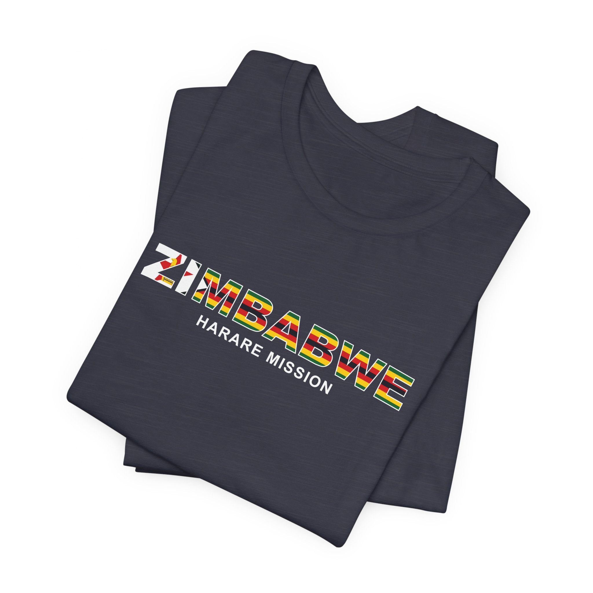 Zimbabwe Harare Mission Flag Title T-shirt - Mission Wishlist - LDS Missionary Gift Store
