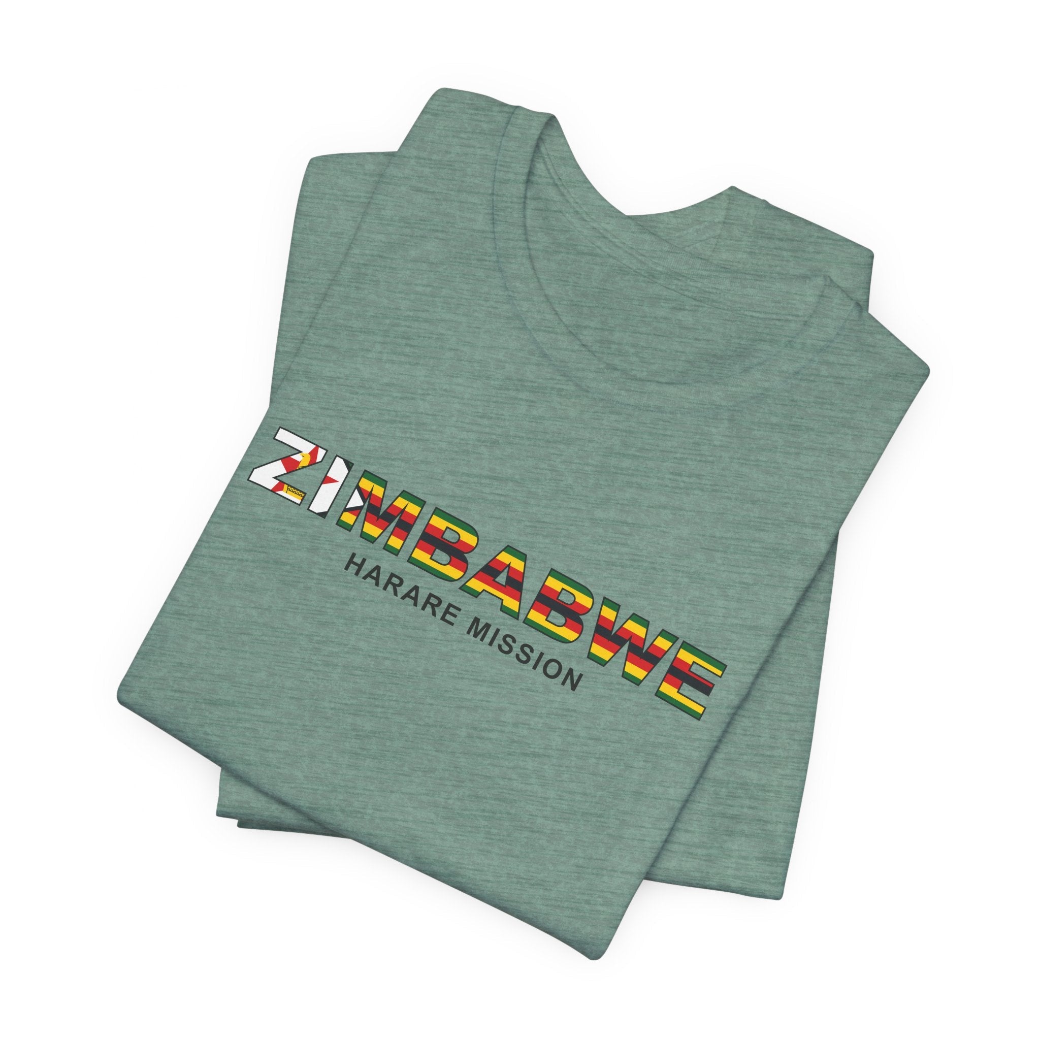 Zimbabwe Harare Mission Flag Title T-shirt - Mission Wishlist - LDS Missionary Gift Store