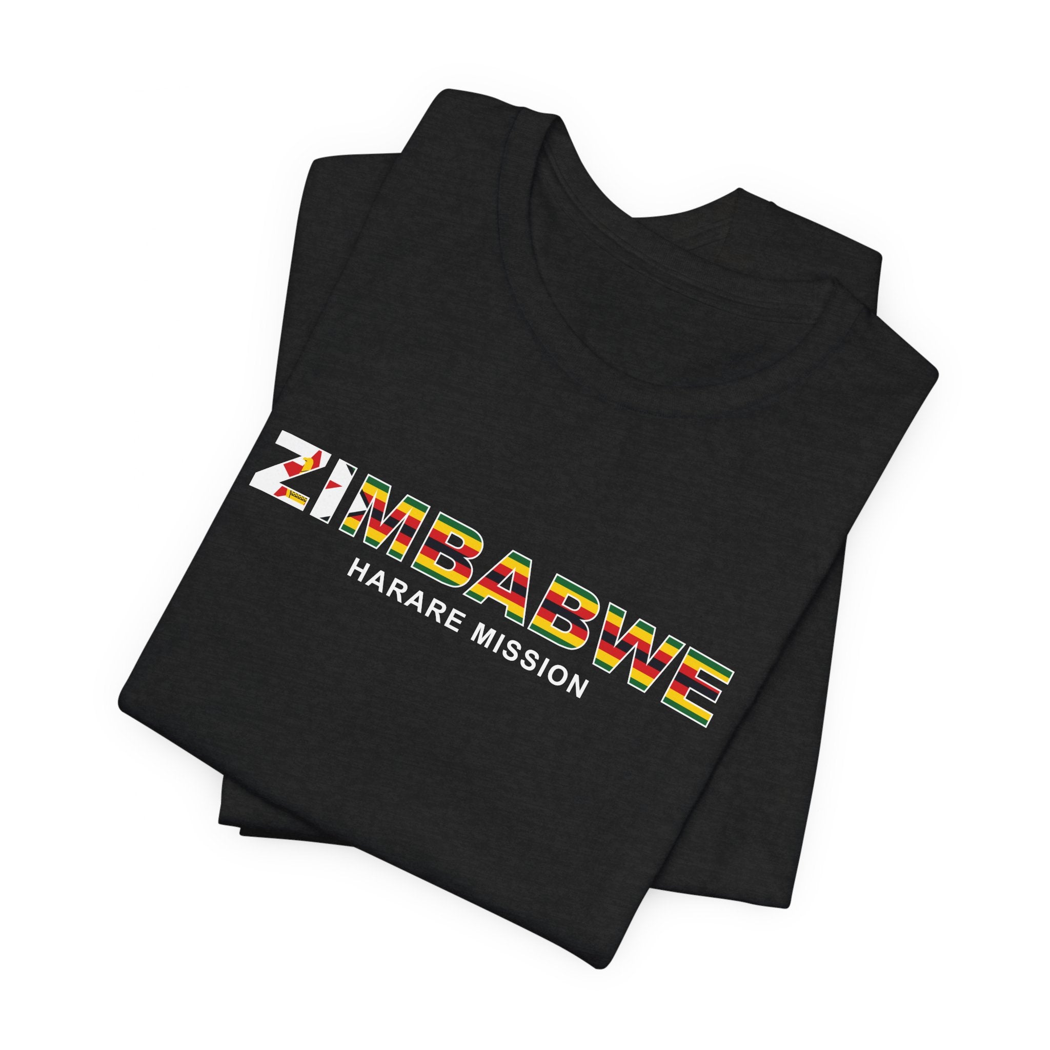 Zimbabwe Harare Mission Flag Title T-shirt - Mission Wishlist - LDS Missionary Gift Store