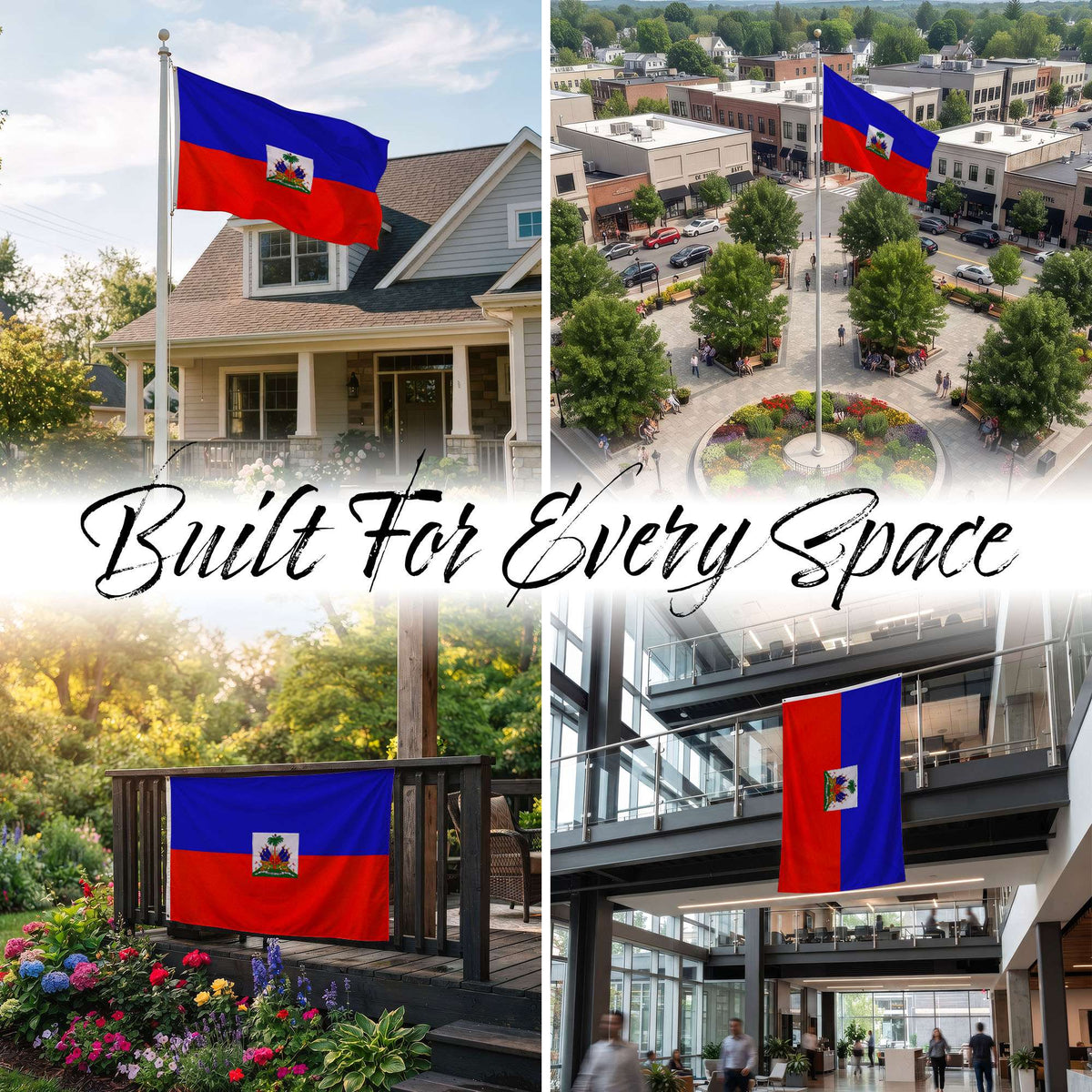 G128 Haiti Haitian Flag | 3x5 Ft | Embroidered 220GSM Spun Polyester - Embroidered Stars, Sewn Stripes, Brass Grommets, Indoor/Outdoor, Vibrant Colors, Heavy Duty Spun Polyester