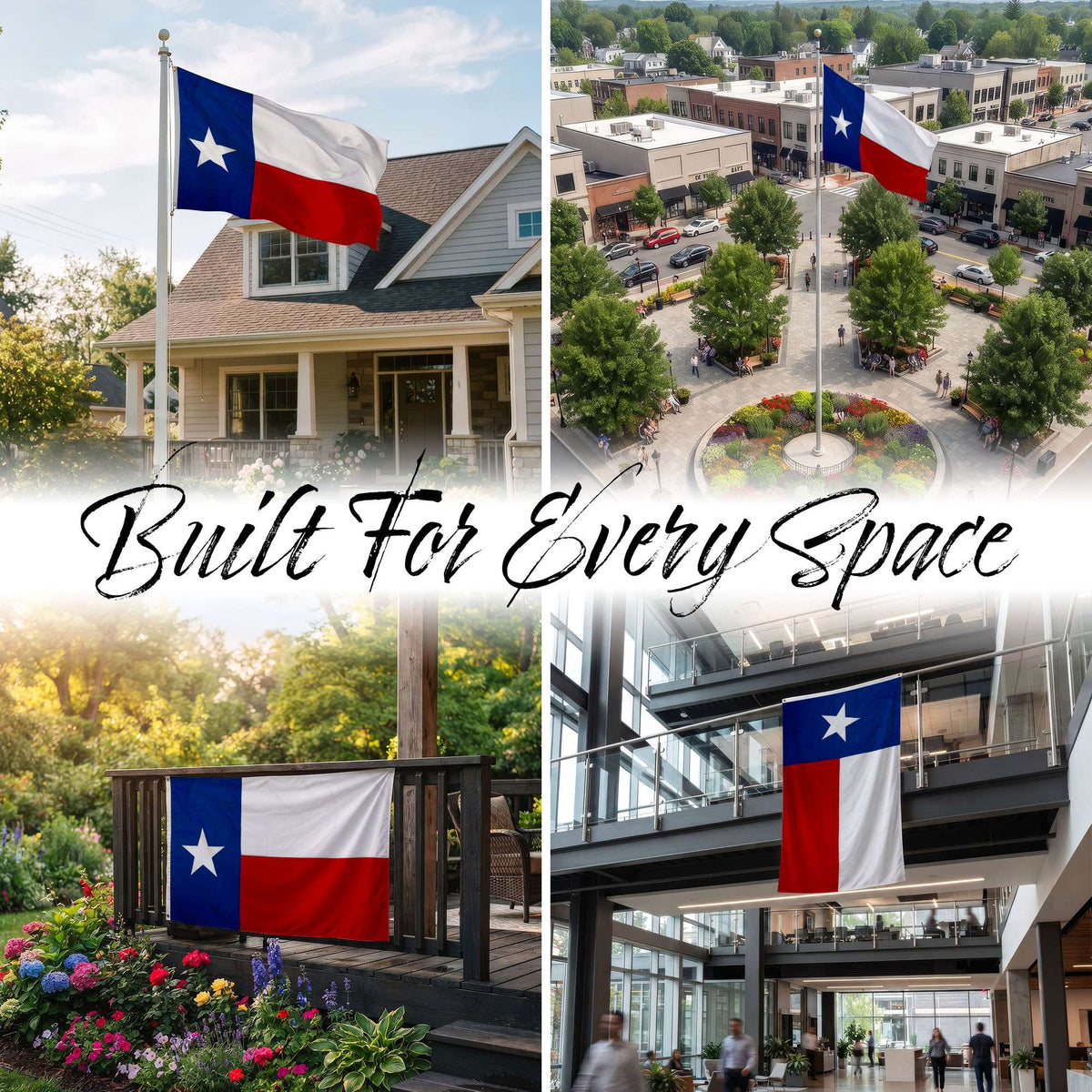 G128 - Texas State Flag 4x6ft Embroidered Stars Sewn Stripes Heavy Duty 220GSM Tough Spun Polyester Quality with Brass Grommets