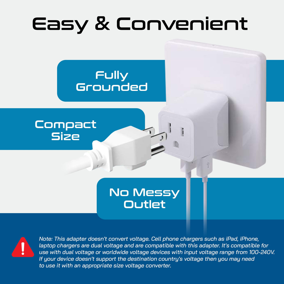 UK, England Travel Adapter - Type G - Dual USB (CTU-7)