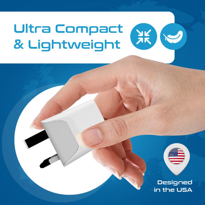 UK, England Travel Adapter - Type G - Dual USB (CTU-7)