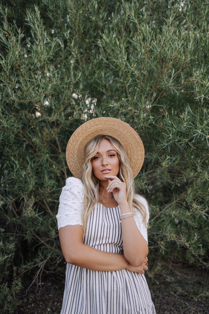 Elizabeth Overall Dress in Ivory Charcoal