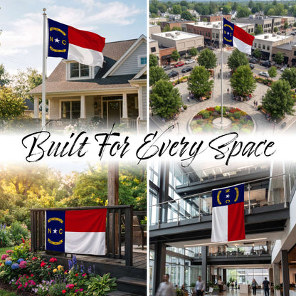 G128 North Carolina State Flag | 2.5x4 Ft | StormFlyer Series Embroidered 220GSM Spun Polyester | Embroidered Design, Indoor/Outdoor, Brass Grommets, Heavy Duty, All Weather