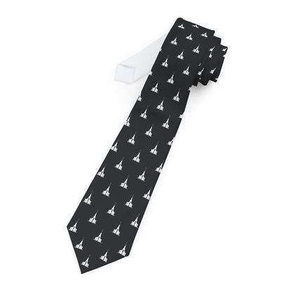 Twin Falls Idaho Temple Patterned Neck Tie for Elders (Black)