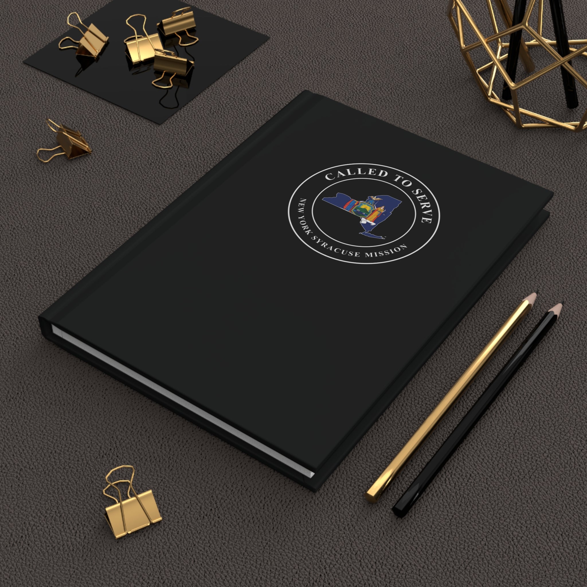 New York Syracuse Mission Flag Map Called to Serve Black Hardcover Journal Matte