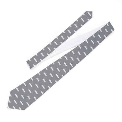 Fukuoka Japan Temple Patterned Neck Tie for Elders (Grey)