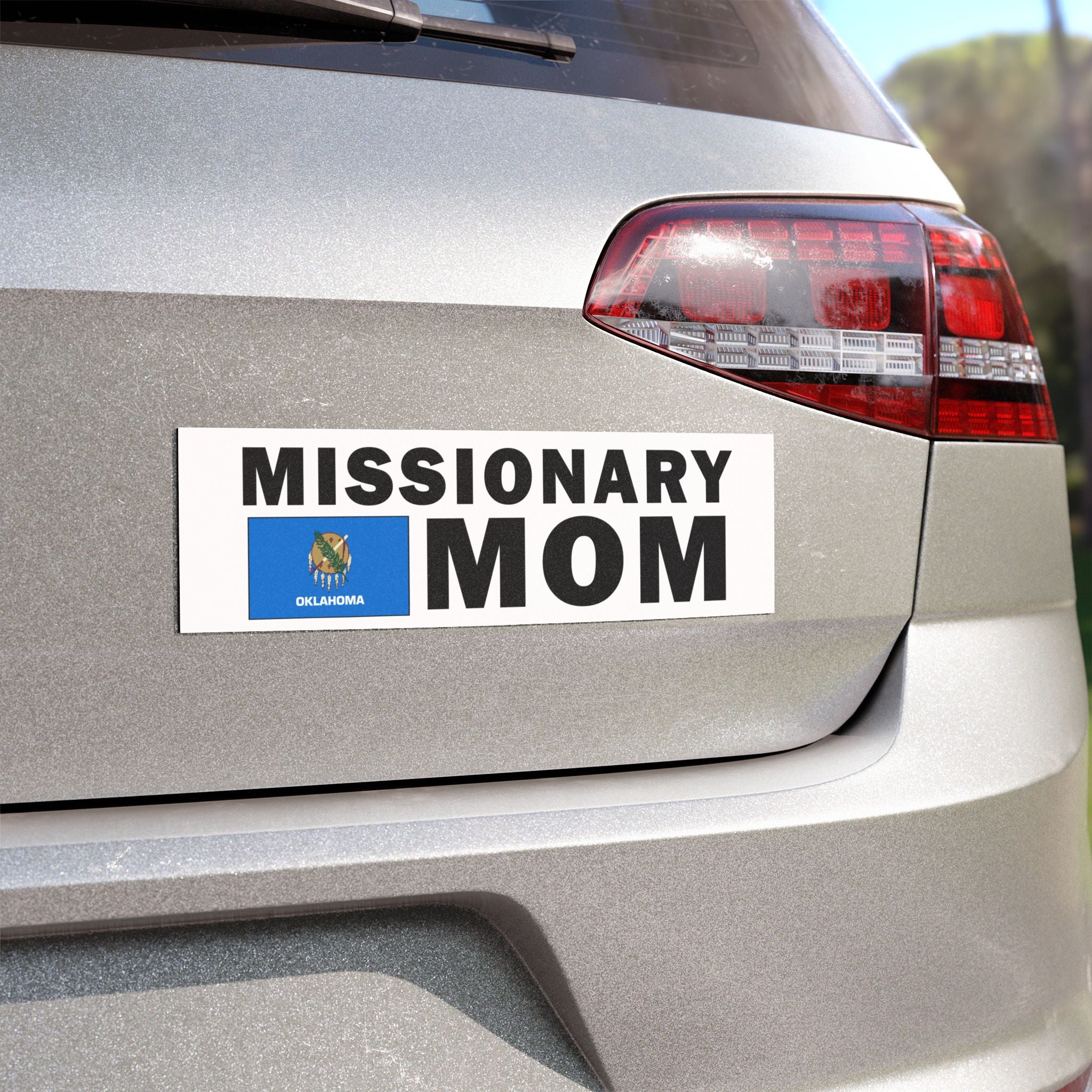 Missionary MOM Flag of Oklahoma Magnetic Bumper Sticker