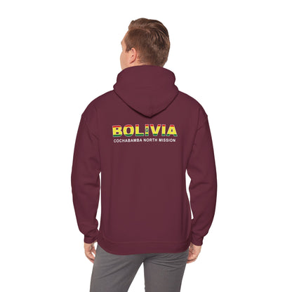 Bolivia Cochabamba North Mission Flag Title Back Hoodie