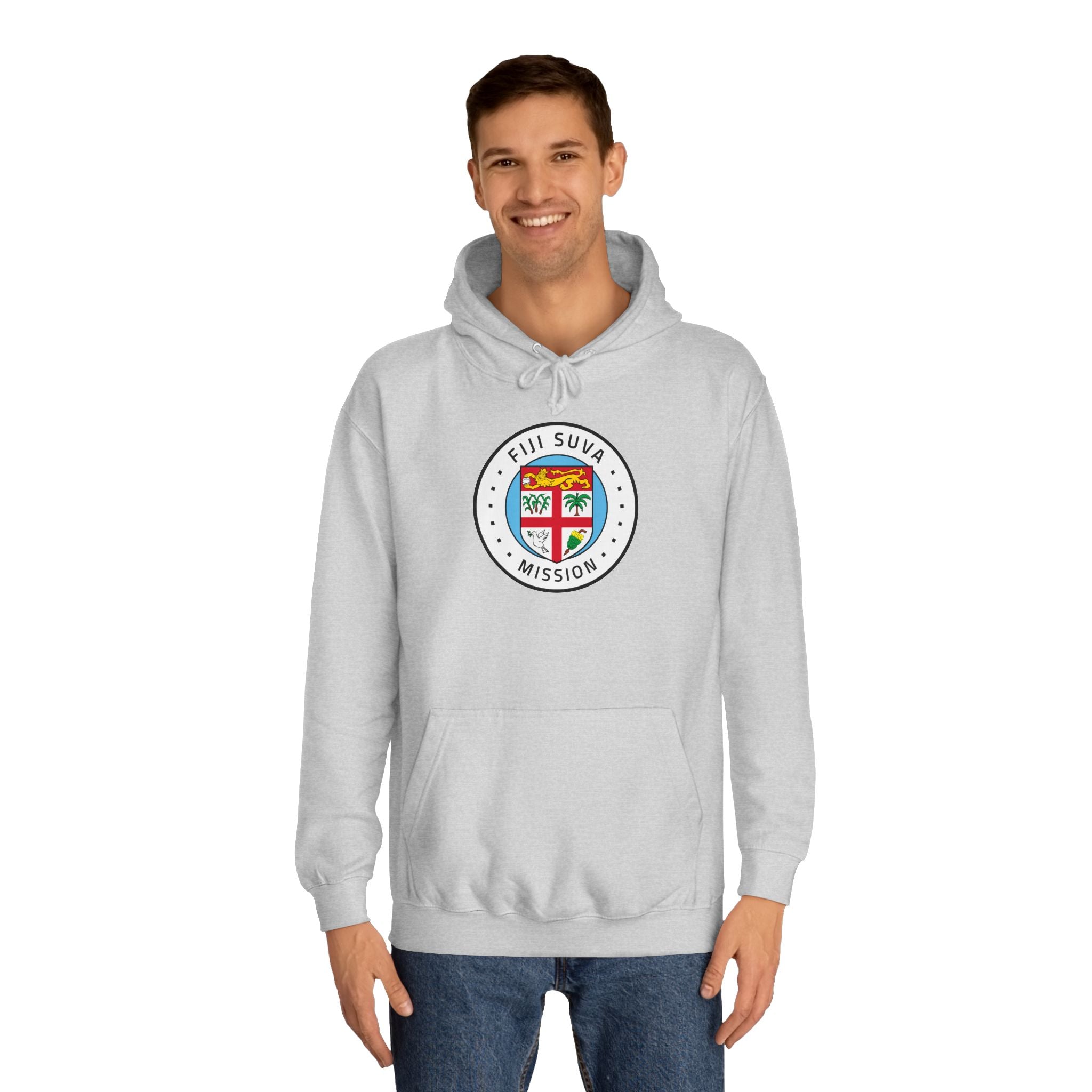 Fiji Suva Mission Flag Logo (White Border) College Hoodie