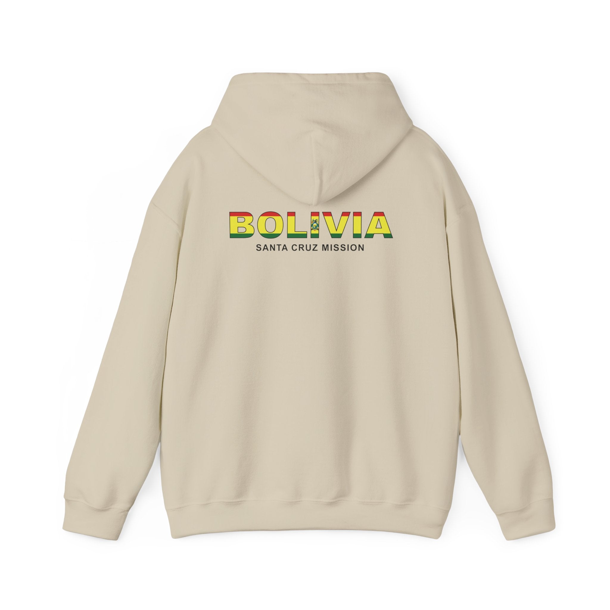 Bolivia Santa Cruz Mission Flag Title Back Hoodie