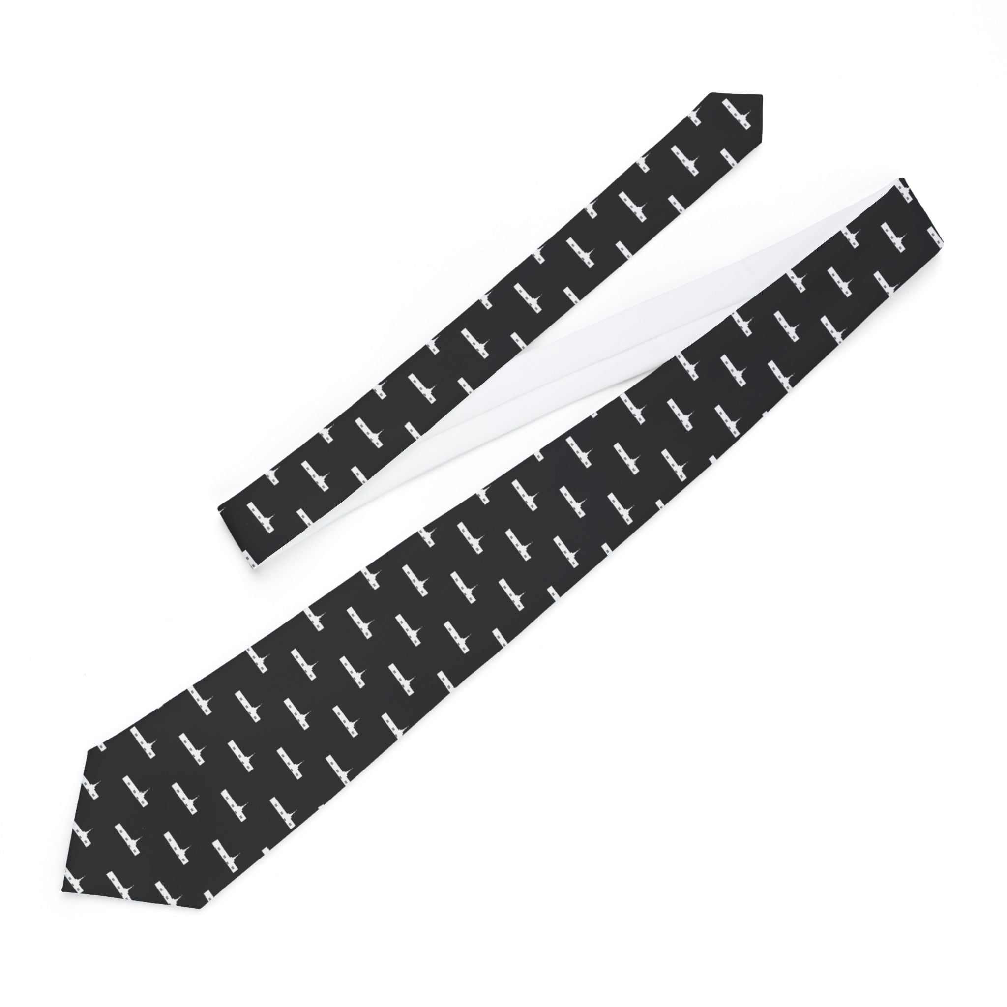 Medford Oregon Temple Patterned Necktie for Elders (Black)