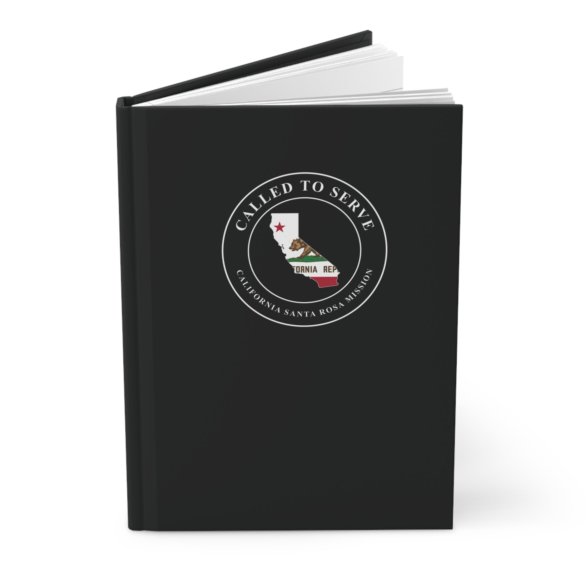 California Santa Rosa Mission Flag Map Called to Serve Black Hardcover Journal Matte