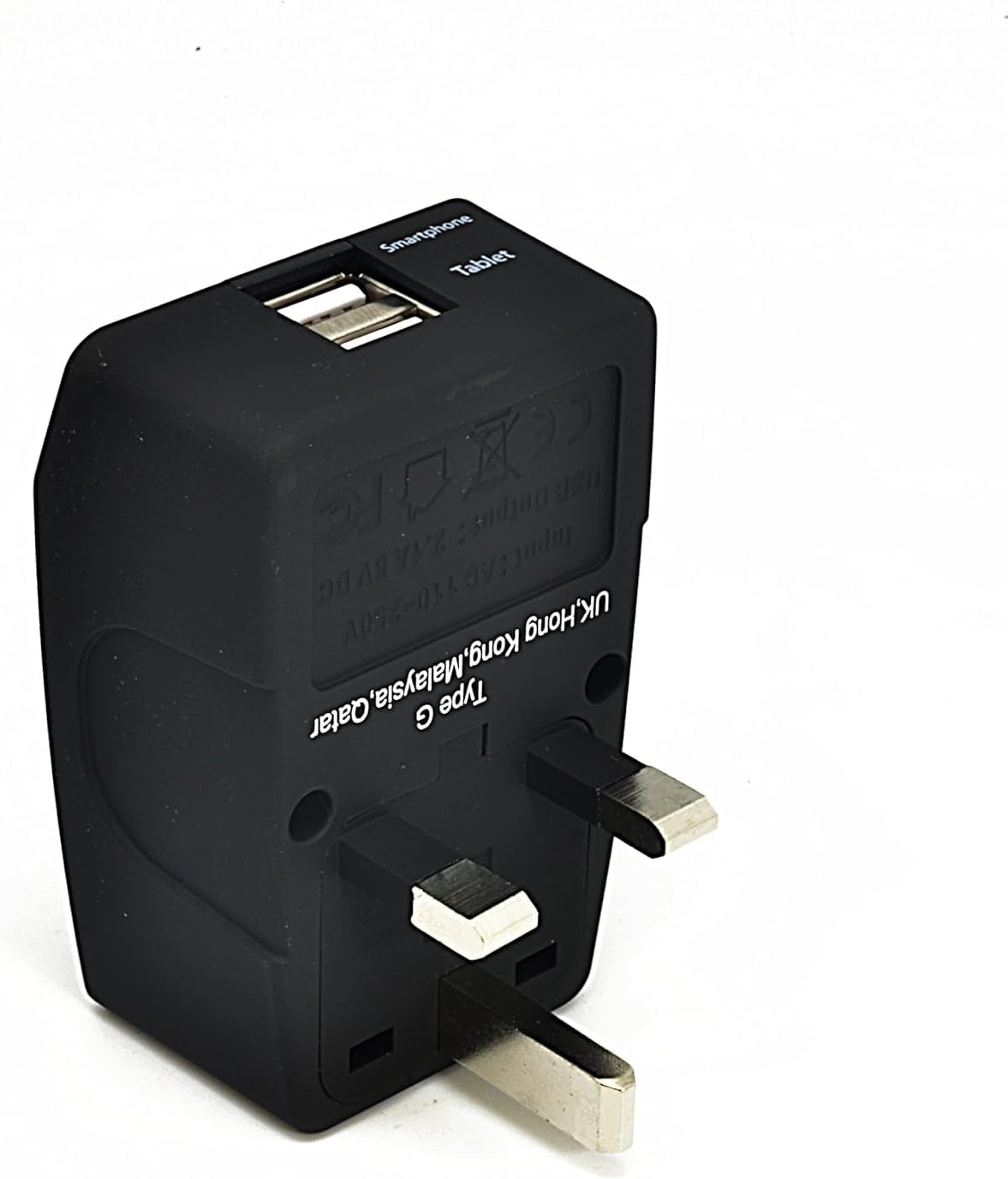 UK, England Travel Adapter - Type G - 4 in 1 - 2 USB Ports (GP4-7)