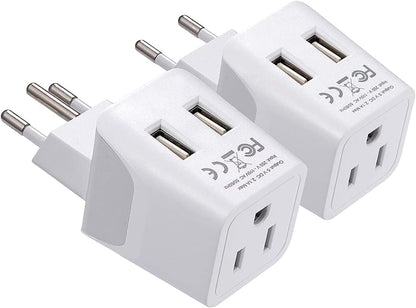 Switzerland Travel Adapter Plug Combo - Type J, C | Dual USB – Swiss Combo (CTU-9C-11A)