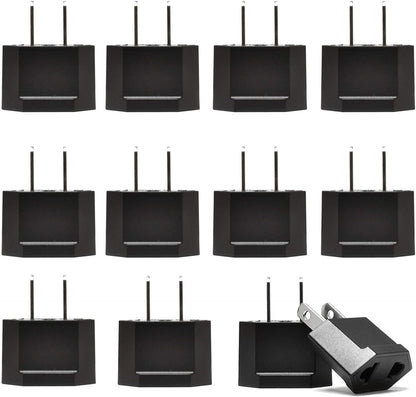 Europe Asia to USA Plug Adapter - Non-Grounded (UP-6US-12US)