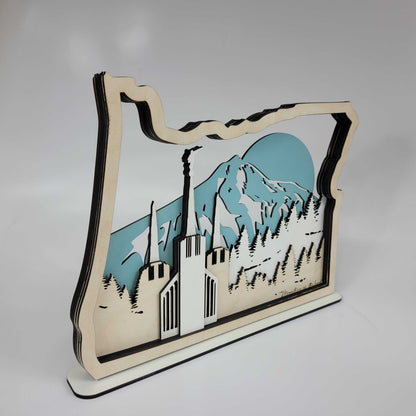 Portland Oregon Temple LDS Customized Temple State Sign, Laser cut and fully assembled