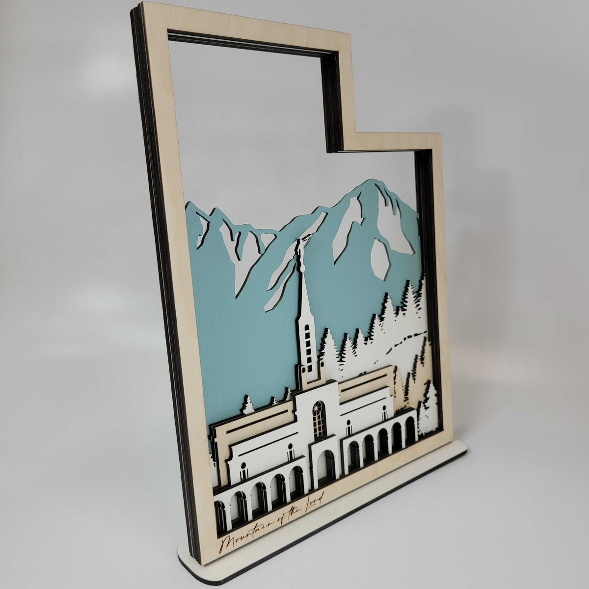 Bountiful Utah Temple LDS Customized Temple State Sign, Laser cut and fully assembled