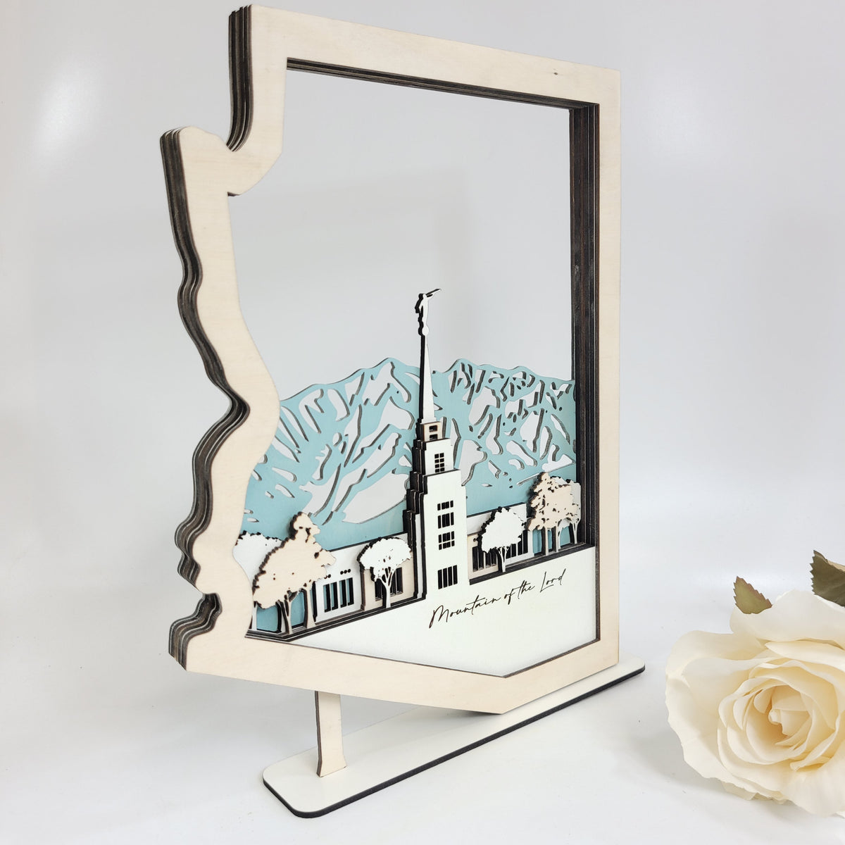 The Gila Valley Arizona Temple LDS Customized Temple State Sign, Laser cut and fully assembled