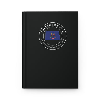 North Dakota Bismarck Mission Flag Map Called to Serve Black Hardcover Journal Matte