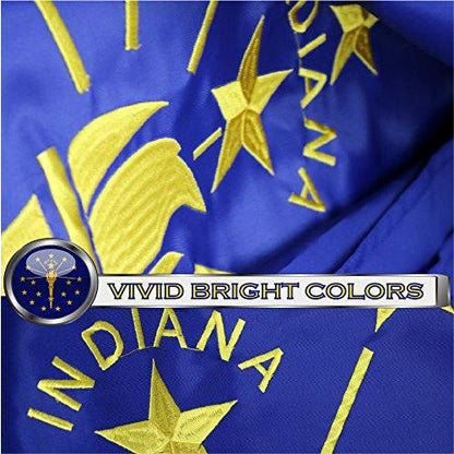 Indiana State Flag 300D Embroidered Polyester 3x5 Ft