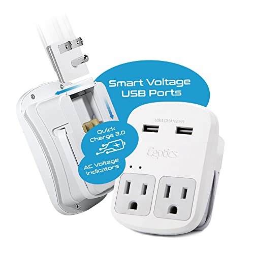 World-Way 13 Travel Adapter Kit | 2 USB + 2 US Outlets - Grounded (WPS-2B+ALL)