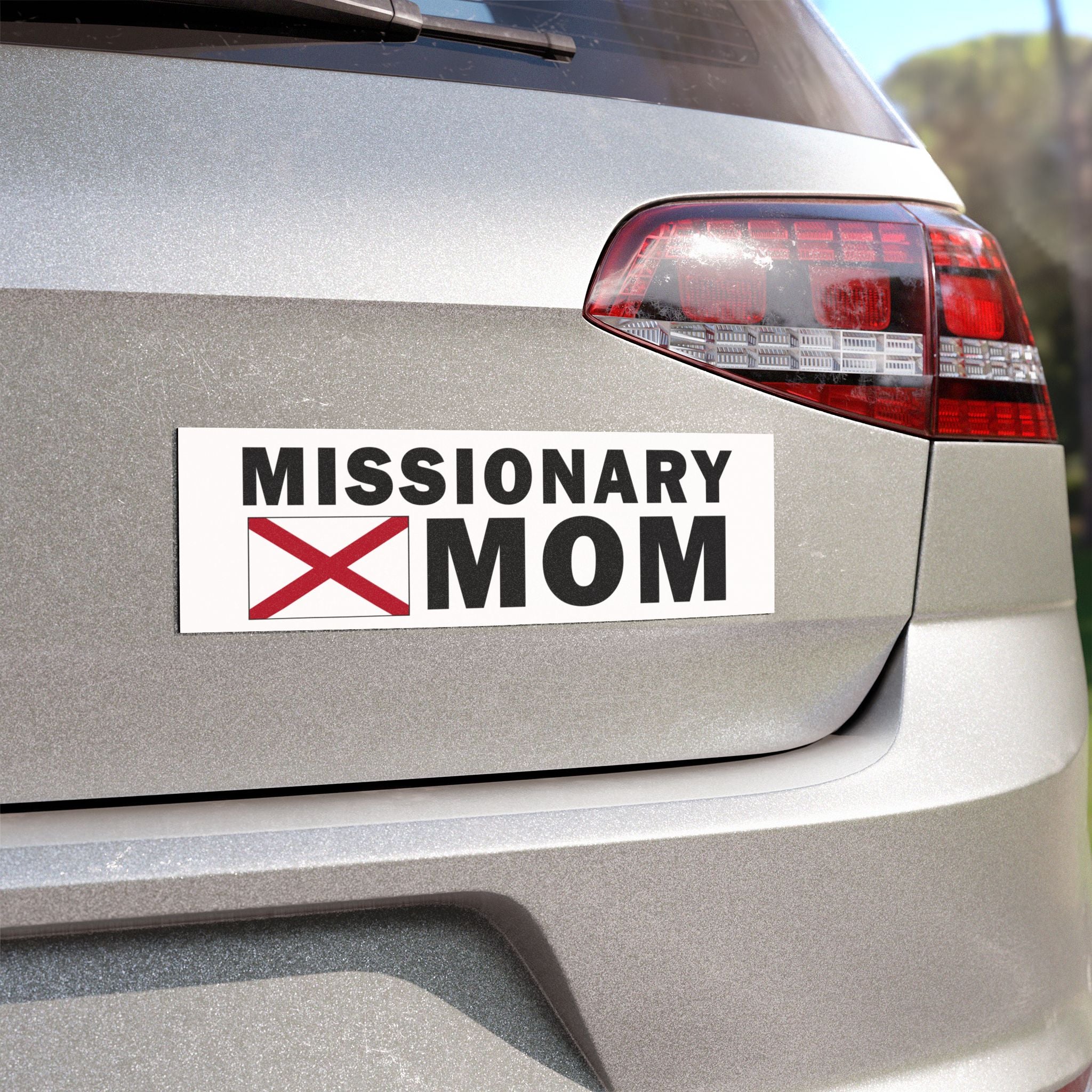 Missionary MOM Flag of Alabama Magnetic Bumper Sticker