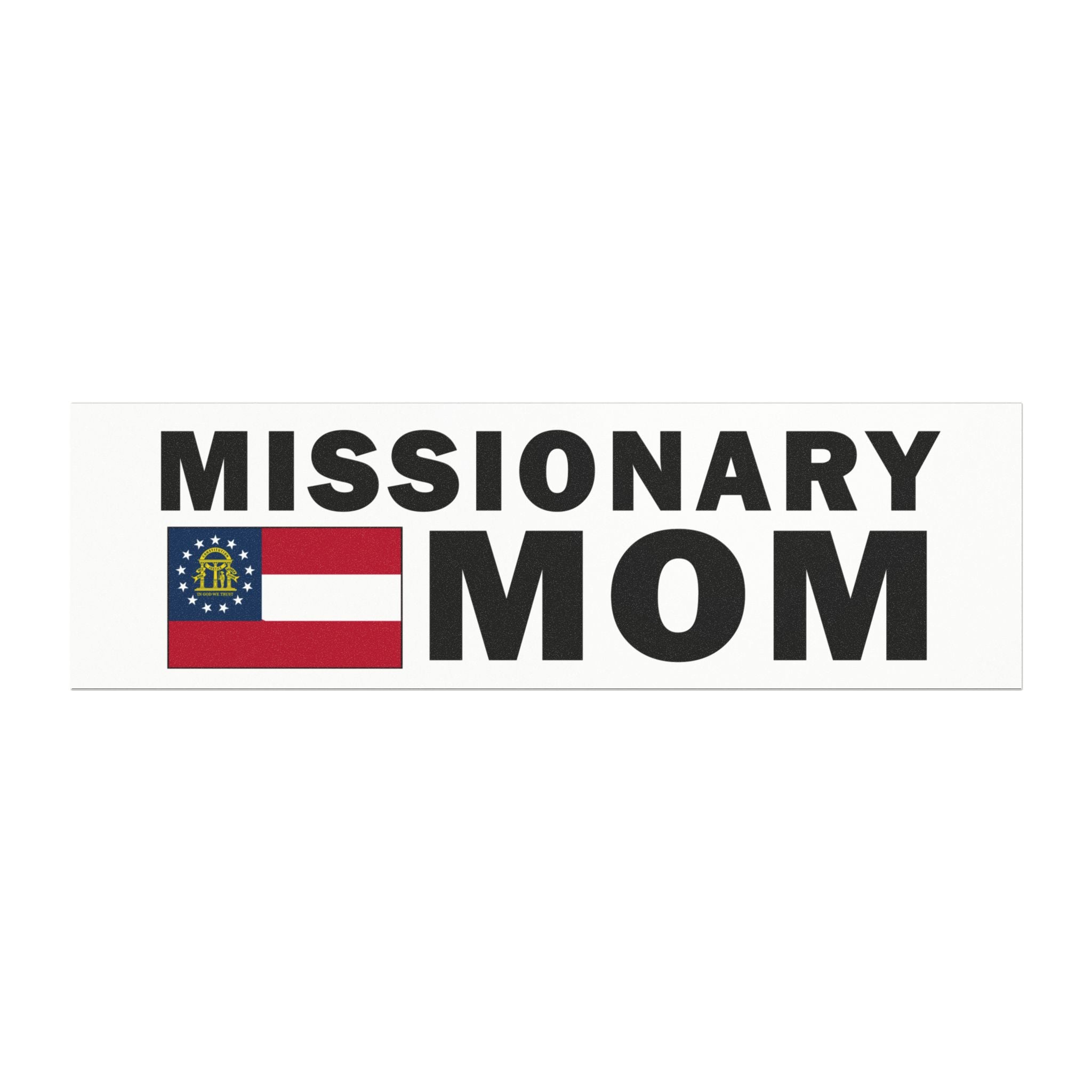 Missionary MOM Flag of Georgia Magnetic Bumper Sticker