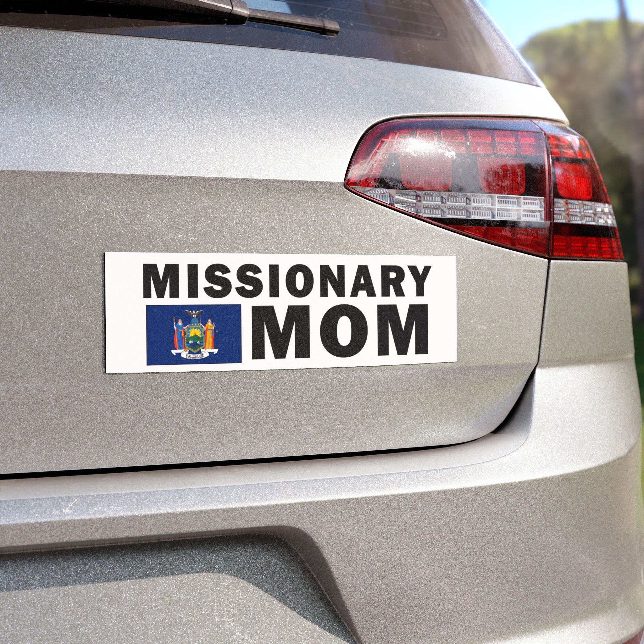 Missionary MOM Flag of New York Magnetic Bumper Sticker