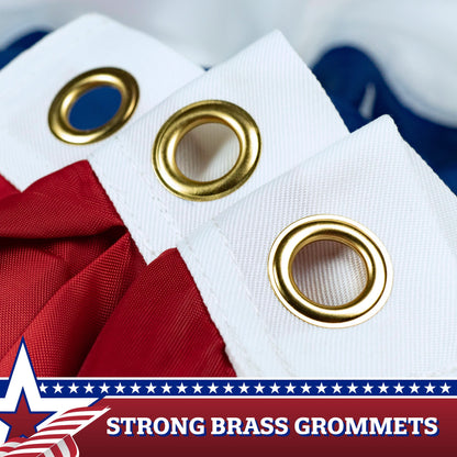 G128 USA Pleated Fan Flag 1.5x3 Feet American USA Bunting Decoration Flags EMBROIDERED Patriotic Stars & Sewn Stripes Canvas Header and Brass Grommets