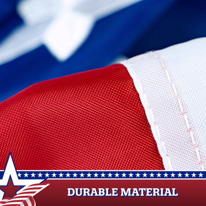 USA Pleated Fan Flag Bunting Decoration 210D Embroidered Polyester 3x6 Ft