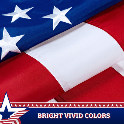 G128 American USA Pull Down Bunting Flag | 1.67x8 Ft | Embroidered Polyester
