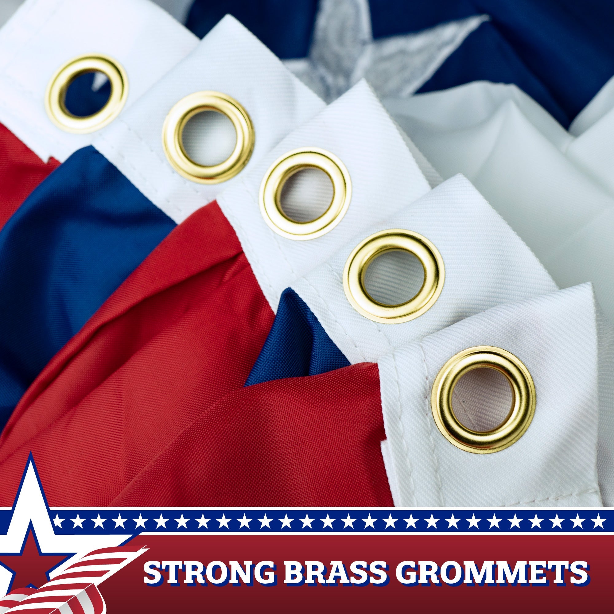 USA Pleated Fan Flag, 4x8 Feet American USA Bunting Decoration Flags Embroidered Patriotic Stars & Sewn Stripes Canvas Header Brass Grommets