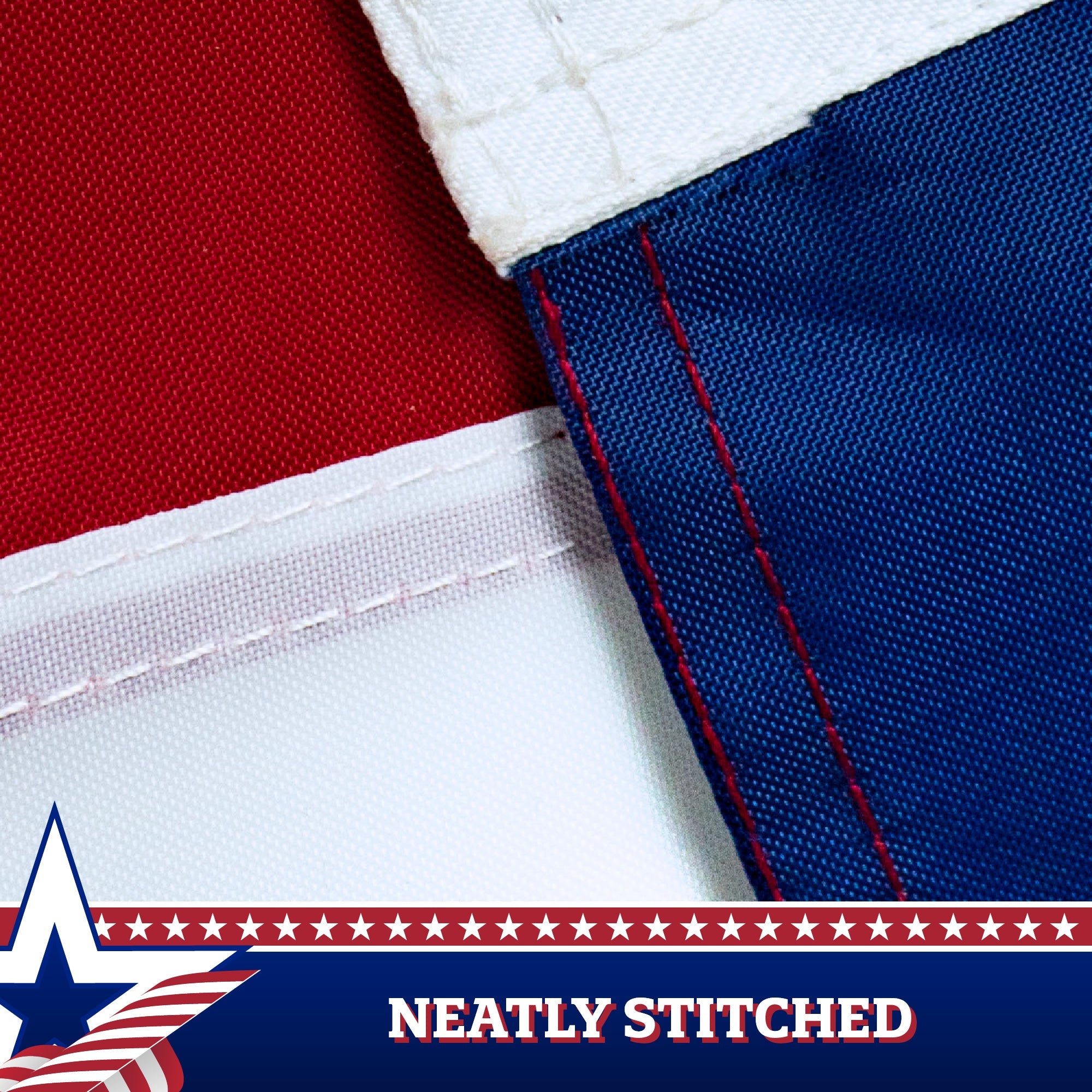 G128 American USA Pull Down Bunting Flag | 1.67x8 Ft | Embroidered Polyester