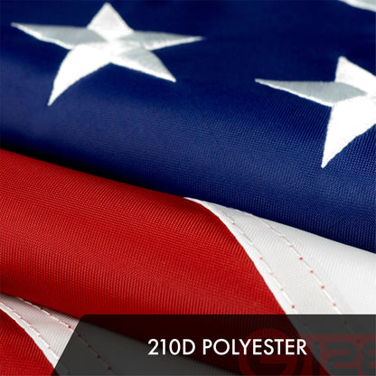 G128 American USA Flag | 20x30 In | ToughWeave Series Embroidered 210D Polyester | Country Flag, Embroidered Stars, Sewn Stripes, Indoor/Outdoor, Vibrant Colors, Brass Grommets