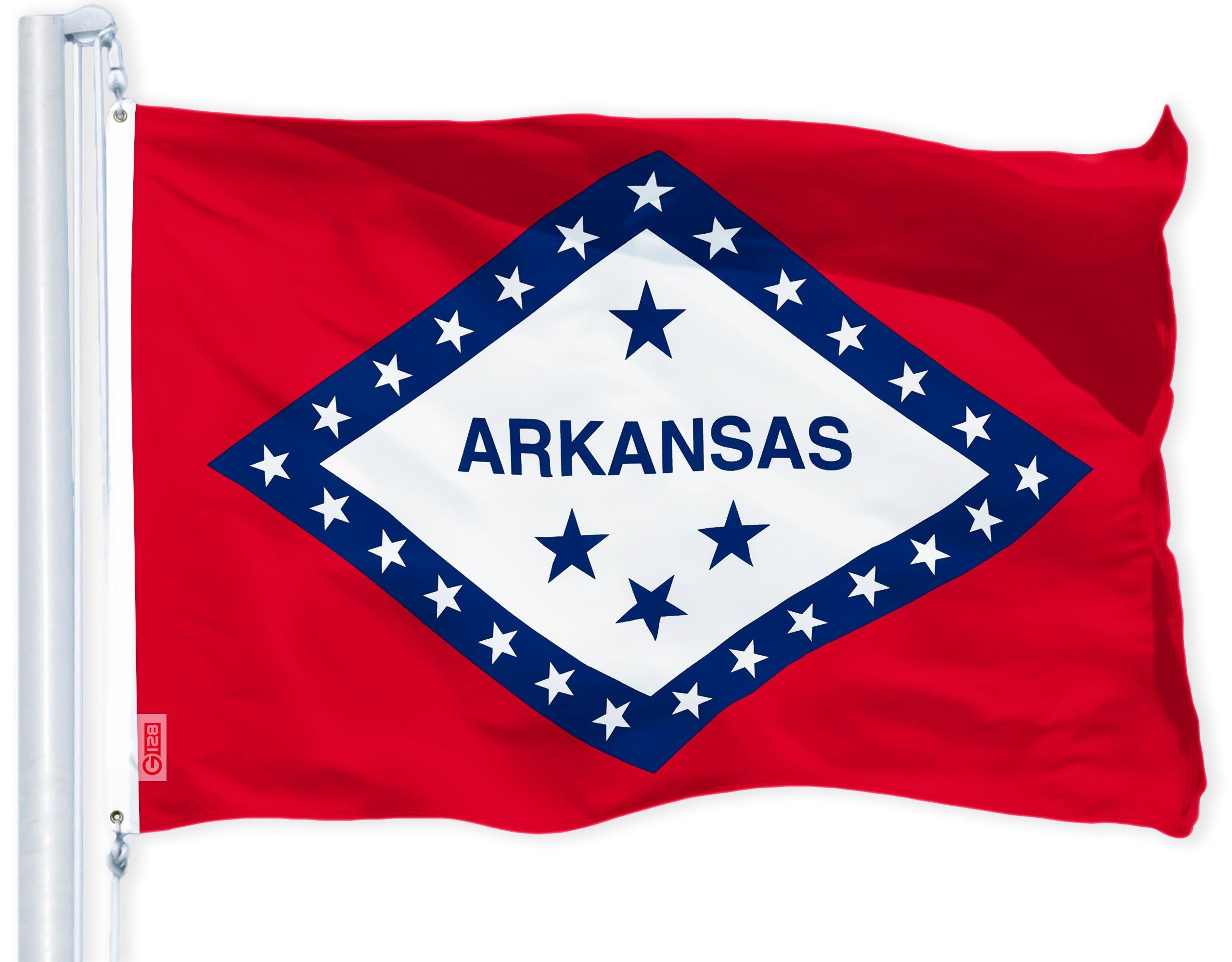 Arkansas State Flag | 3x5 feet | Printed 150D Indoor/Outdoor, Vibrant Colors, Brass Grommets, Quality Polyester, Much Thicker More Durable Than 100D 75D Polyester